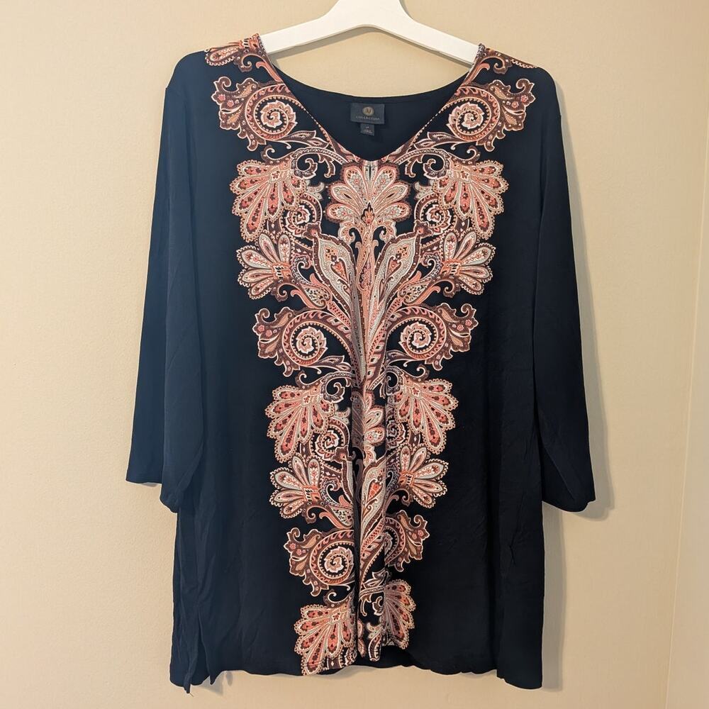 JM Collection Floral Paisley‎ Blouse